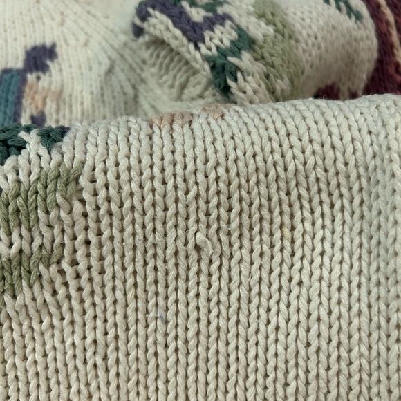 VINTAGE ARLANDO 90s Y2K Chunky Knit Oversized Floral Sweater Cotton M - Picture 10 of 12